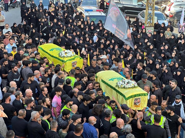 مشاهد من تشييع الشّهيدين الشقيقين حسن وحسين سليمان في بلدة البياض جنوب لبنان