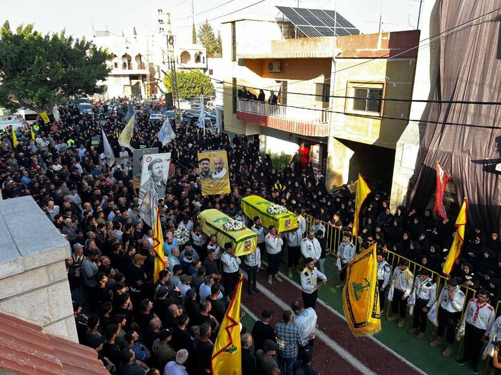 مشاهد من تشييع الشّهيدين الشقيقين حسن وحسين سليمان في بلدة البياض جنوب لبنان