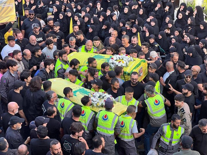 مشاهد من تشييع الشّهيدين الشقيقين حسن وحسين سليمان في بلدة البياض جنوب لبنان