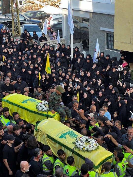 مشاهد من تشييع الشّهيدين الشقيقين حسن وحسين سليمان في بلدة البياض جنوب لبنان