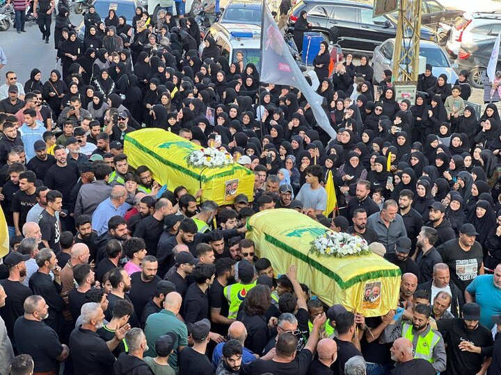 مشاهد من تشييع الشّهيدين الشقيقين حسن وحسين سليمان في بلدة البياض جنوب لبنان