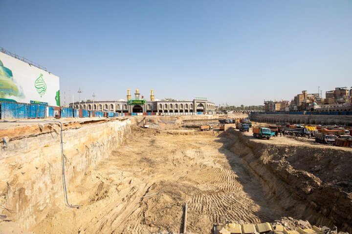 Informe fotográfico | El Sheikh Mahdi al-Karbalai realiza una inspección in situ de los avances en el Proyecto del Patio del Imam Hassan (la paz sea con él)