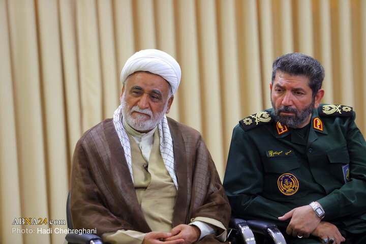 Informe fotográfico |  Encuentro del comandante del Cuerpo Mohammad Rasulullah de Teherán con el Gran Ayatolá Abdollah Javadi Amoli