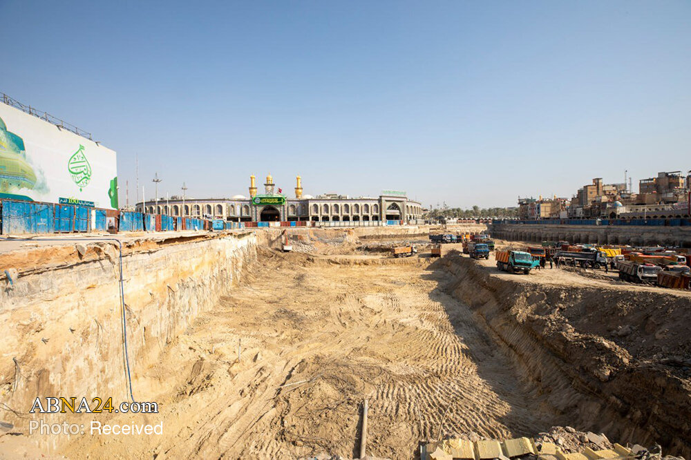 شیخ عبدالمهدی کربلایی از پیشرفت پروژه صحن امام حسن(ع) حرم حسینی بازدید کرد