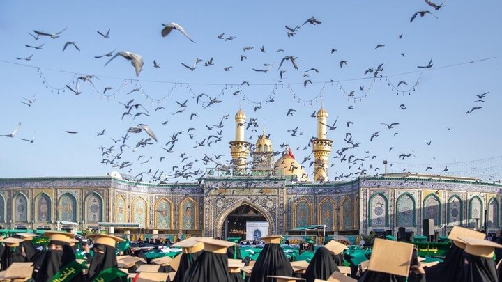 آغاز نهمین دوره جشن فارغ‌التحصیلی دانشجویان دختر در شهر کربلای معلی