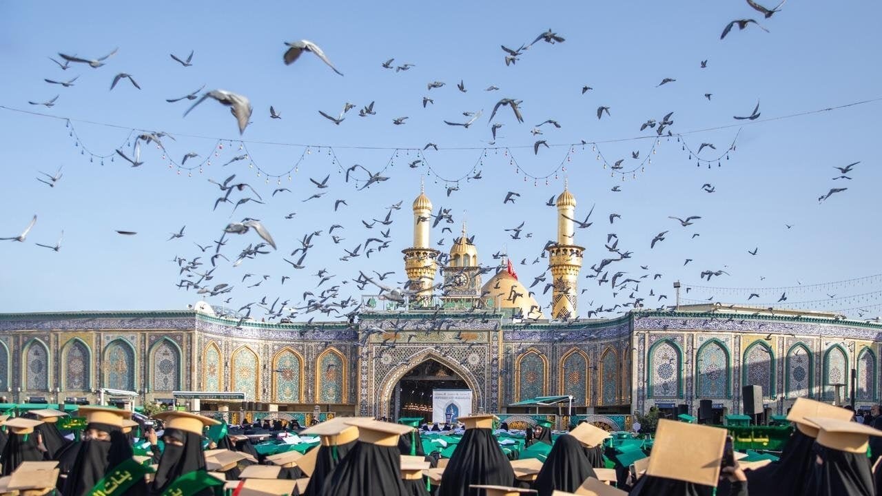 آغاز نهمین دوره جشن فارغ‌التحصیلی دانشجویان دختر در شهر کربلای معلی