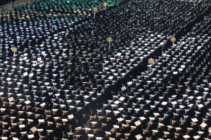 تقرير مصور/ مشاركة 5000 طالبة في حفل تخرج طالبات الجامعات العراقية والدول العربية والإسلامية