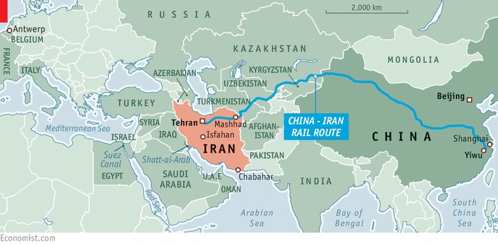 Ang Iran–China–Afghanistan railway corridor ay isang estratehikong hakbang upang palakasin ang kalakalan ng enerhiya sa lupa