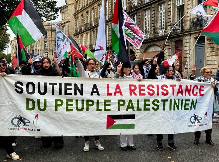 عکس خبری | حمایت اهالی شهر بوردو فرانسه از مقاومت و محکومیت جنایات رژیم صهیونیستی