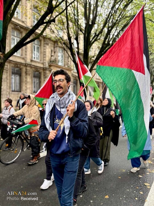 فرانس کے شہر بوردو میں اہلِ شہر کا مظاہرہ — فلسطینی مزاحمت کی حمایت، اسرائیلی جرائم کی مذمت