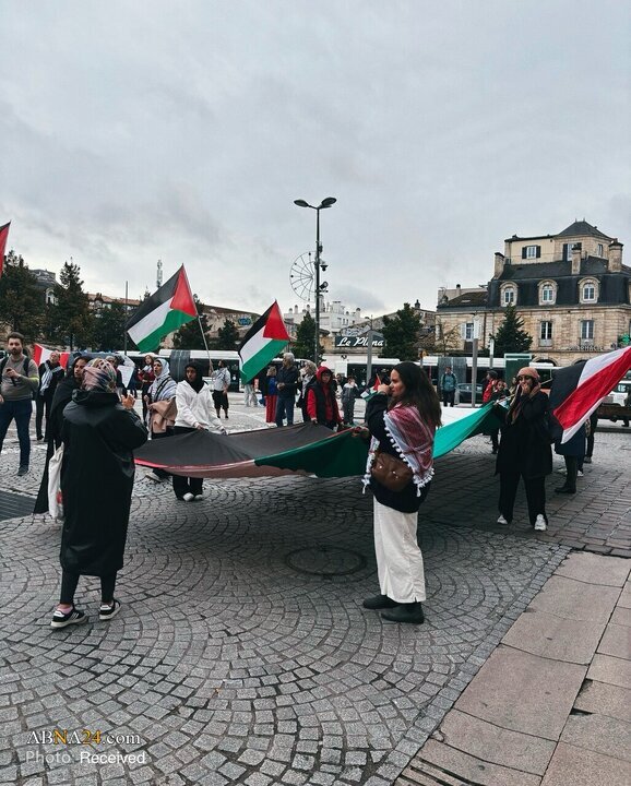 فرانس کے شہر بوردو میں اہلِ شہر کا مظاہرہ — فلسطینی مزاحمت کی حمایت، اسرائیلی جرائم کی مذمت