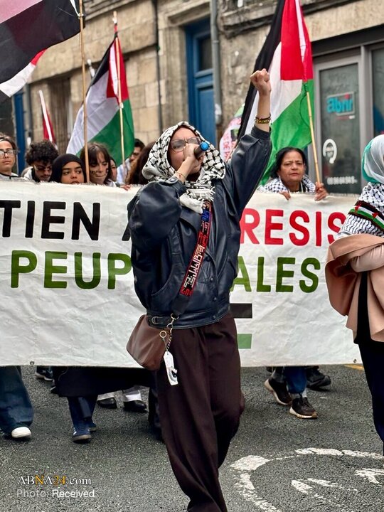 新闻图片 | 法国波尔多市民支持抵抗运动并谴责犹太复国主义政权的罪行