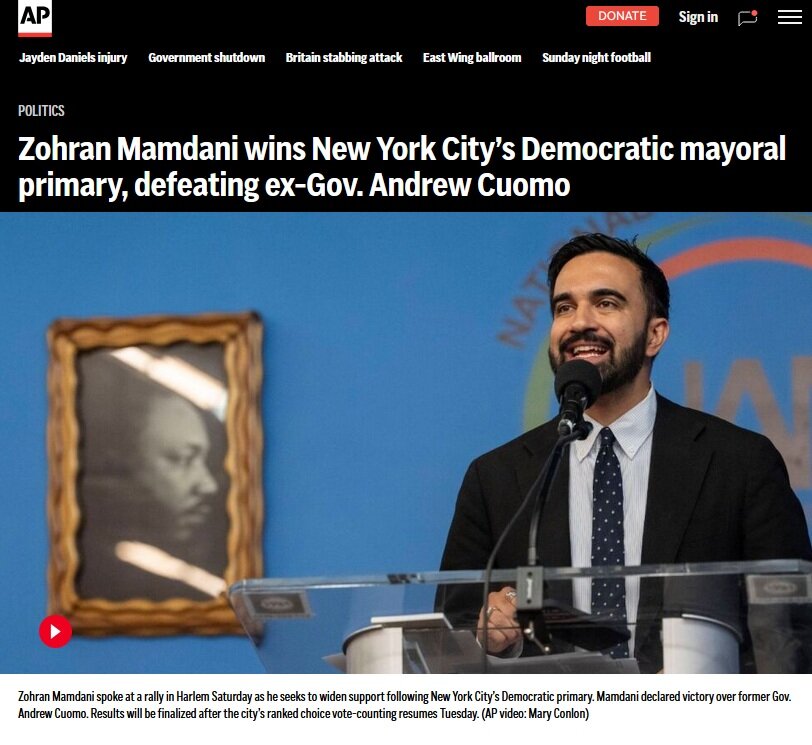 «Zahran Memdani»: Pêşengê hilbijartina şaredariya bajarê New Yorkê / «Serkeftina heyecanbar»