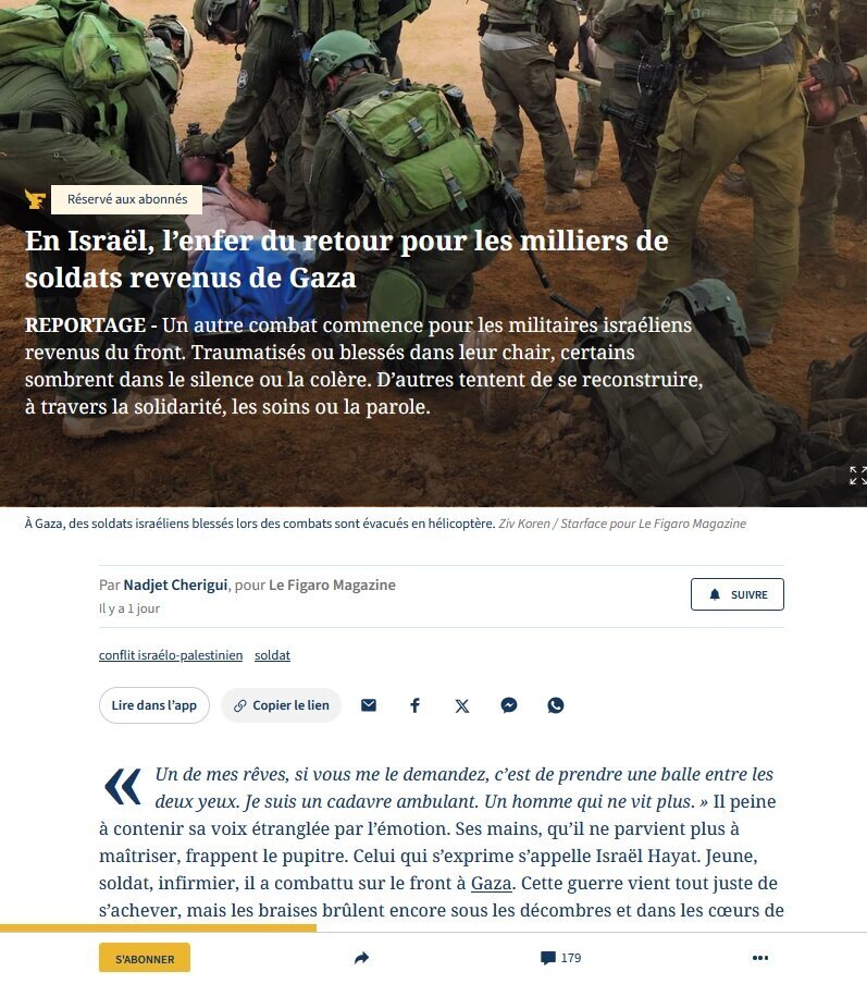 Le Figaro: Pagbalik ng mga Sundalong Israeli mula sa Gaza ay Parang Pagpasok sa Isa Pang Impiyerno