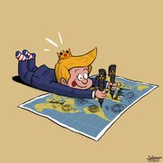 كاريكاتير / ترامب یرید نهب ثروات العالم