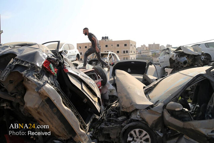 تخریب یک تعمیرگاه خودرو توسط نظامیان صهیونیست در کرانه باختری