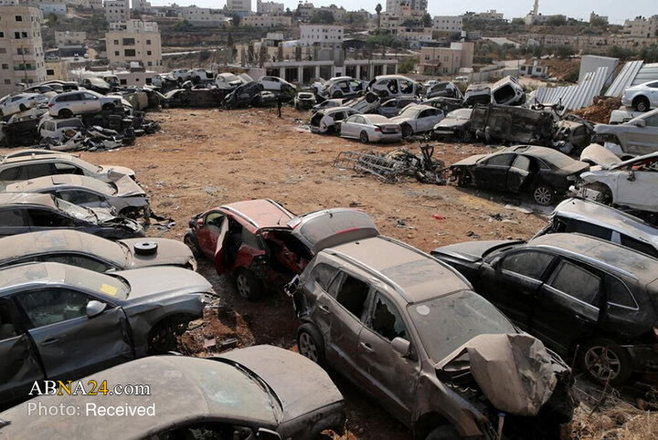 تخریب یک تعمیرگاه خودرو توسط نظامیان صهیونیست در کرانه باختری