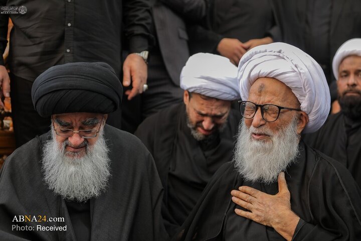 آیت‌الله العظمی بشیر نجفی در حرم مطهر علوی در مراسم شهادت حضرت فاطمه زهرا (س) شرکت کرد