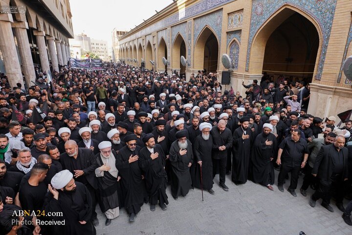 آیت‌الله العظمی بشیر نجفی در حرم مطهر علوی در مراسم شهادت حضرت فاطمه زهرا (س) شرکت کرد