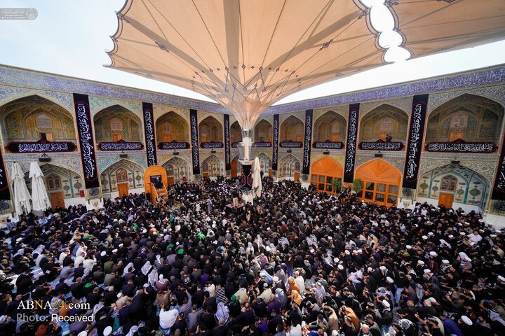 آیت‌الله العظمی بشیر نجفی در حرم مطهر علوی در مراسم شهادت حضرت فاطمه زهرا (س) شرکت کرد