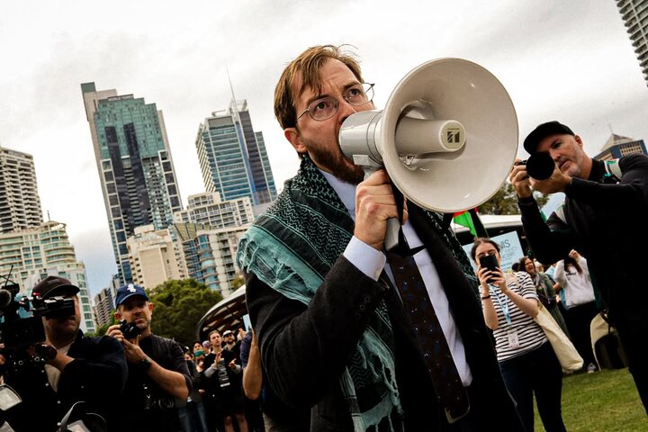 متظاهرون مساندون لفلسطين حاصروا معرضا للأسلحة في مدينة سيدني الأسترالية
