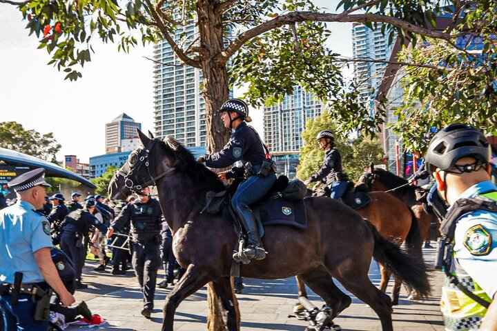 متظاهرون مساندون لفلسطين حاصروا معرضا للأسلحة في مدينة سيدني الأسترالية