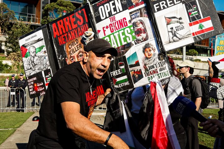 متظاهرون مساندون لفلسطين حاصروا معرضا للأسلحة في مدينة سيدني الأسترالية
