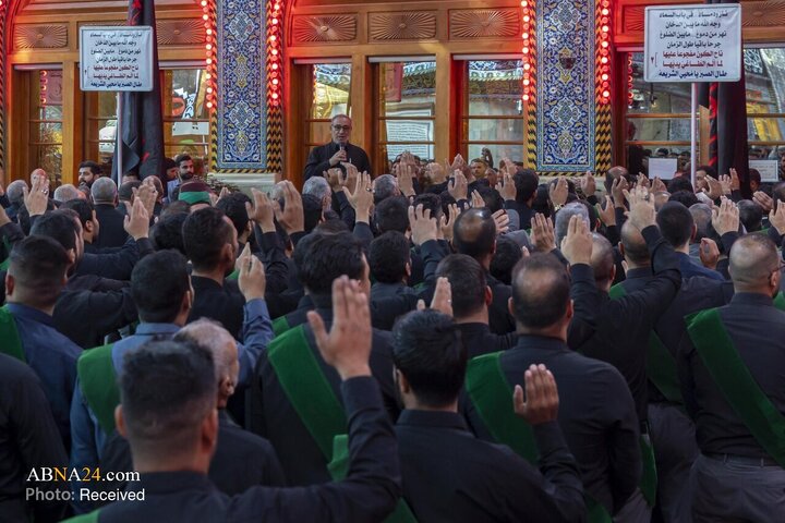 دسته عزای مشترک خادمان حرم‌های مطهر حسینی و عباسی، در شهادت حضرت فاطمه(س)