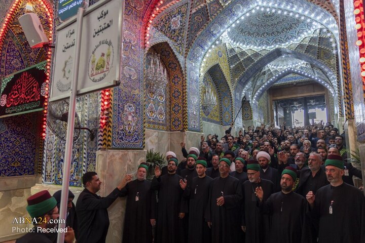 دسته عزای مشترک خادمان حرم‌های مطهر حسینی و عباسی، در شهادت حضرت فاطمه(س)