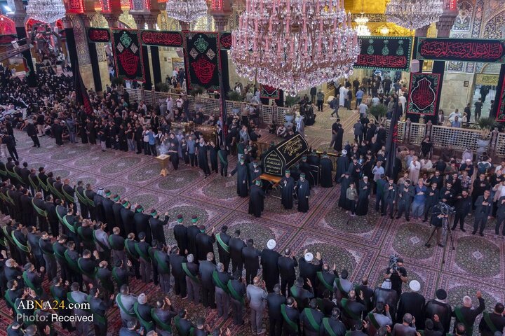 دسته عزای مشترک خادمان حرم‌های مطهر حسینی و عباسی، در شهادت حضرت فاطمه(س)