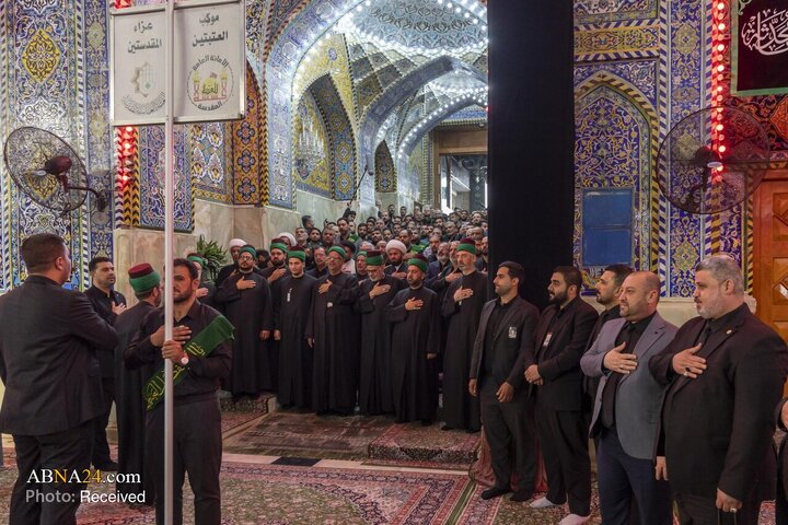 دسته عزای مشترک خادمان حرم‌های مطهر حسینی و عباسی، در شهادت حضرت فاطمه(س)