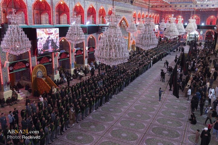 دسته عزای مشترک خادمان حرم‌های مطهر حسینی و عباسی، در شهادت حضرت فاطمه(س)