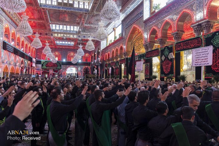 دسته عزای مشترک خادمان حرم‌های مطهر حسینی و عباسی، در شهادت حضرت فاطمه(س)