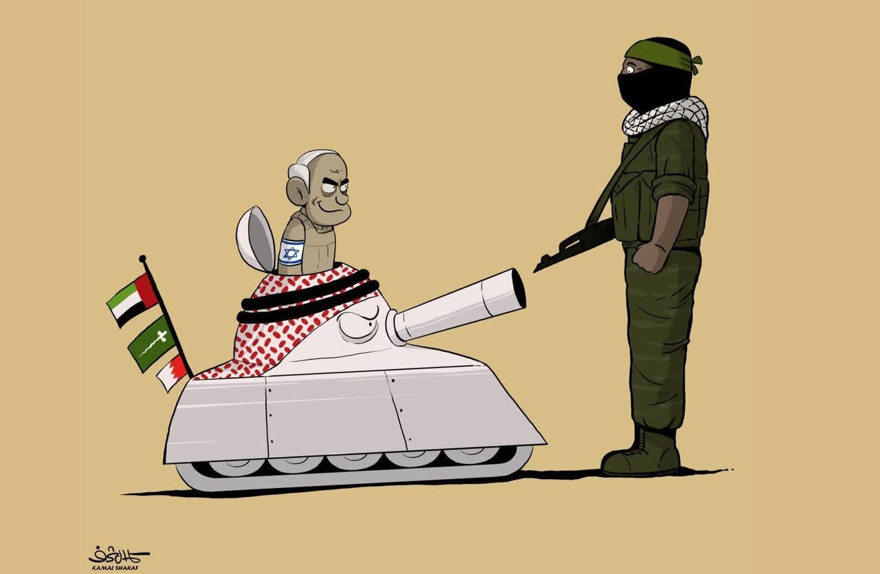 Карикатура | Јәмәнли карикатурачынын әрәбләрин сионист режимлә ачыг әмәкдашлығы вә Фәләстин Халгына хәјанәти һаггында әсәри