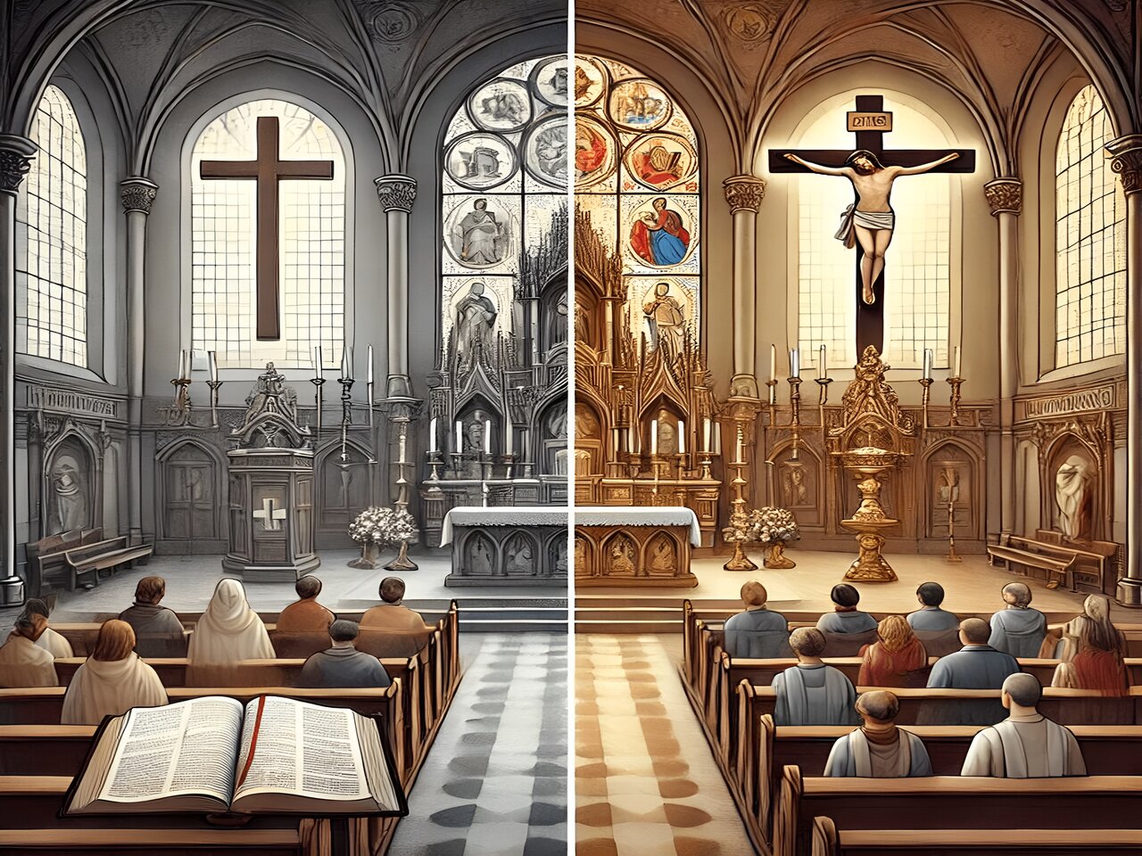 اختلافات کلیسای کاتولیک و پروتستان