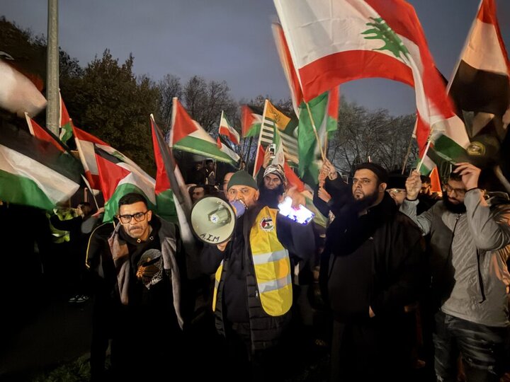تصاویر اعتراضات گسترده حامیان فلسطین در بیرمنگام انگلیس پیش از دیدار با مکابی
