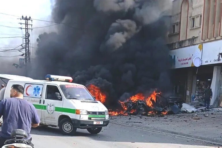 7 إصابات باستهداف الاحتلال سيارة جنوبي لبنان