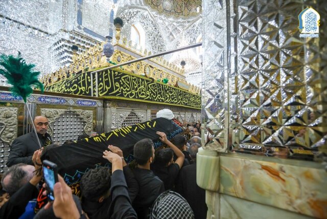 تشييع وكيل المرجعية الدينية الشيخ عبد الحسين الكرعاوي "طيب الله ثراه" في العتبة الكاظمية