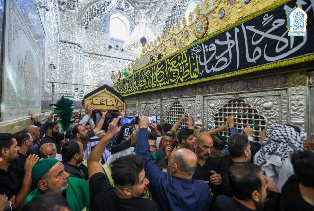 تشييع وكيل المرجعية الدينية الشيخ عبد الحسين الكرعاوي "طيب الله ثراه" في العتبة الكاظمية