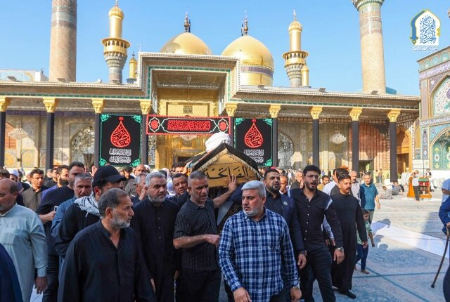 تشييع وكيل المرجعية الدينية الشيخ عبد الحسين الكرعاوي "طيب الله ثراه" في العتبة الكاظمية