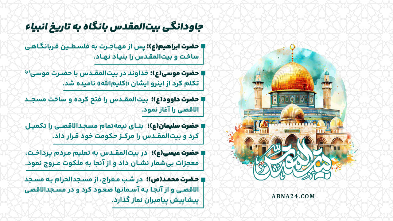 اینفوگرافی | جاودانگی بیتالمقدس بانگاه به تاریخ انبیاء