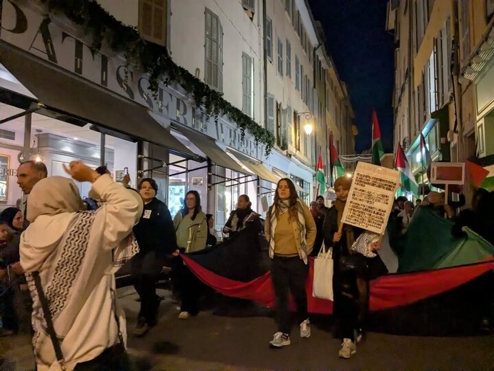 Informe fotográfico | Marcha de protesta en Aix-en-Provence, Francia, en apoyo a la lucha del pueblo palestino contra el genocidio