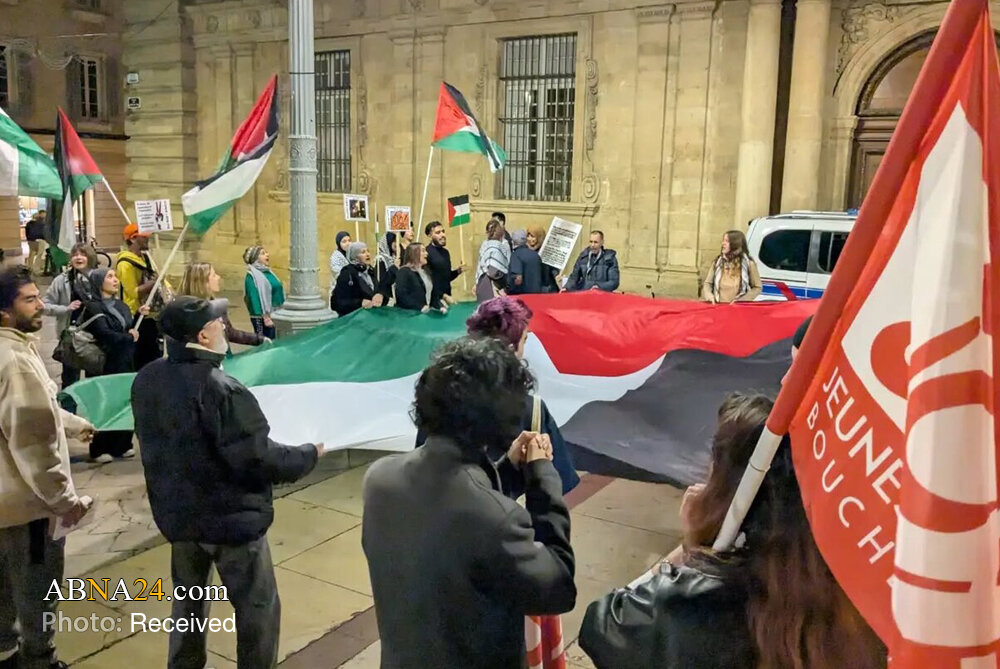 新闻图片/法国青年在艾克斯市抗议以色列政权在加沙的犯罪和种族灭绝
