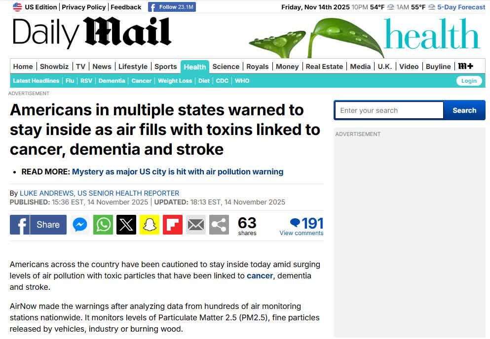 Babala sa Polusyon sa Hangin sa Amerika: PM2.5 na Nagdudulot ng Panganib sa Kalusugan