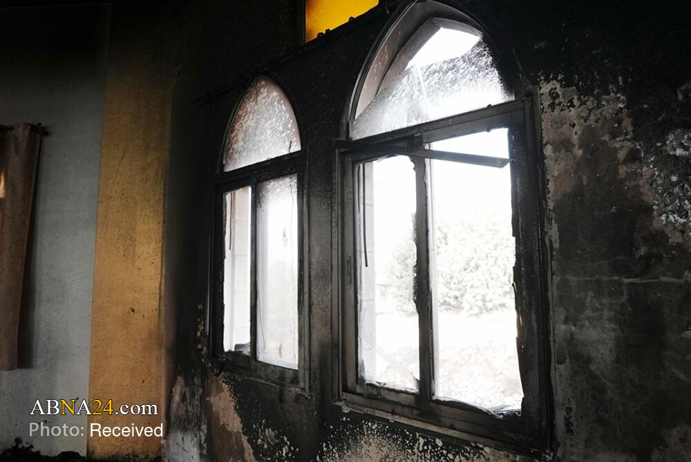 Photos: Zionist settlers set fire to mosque in West Bank