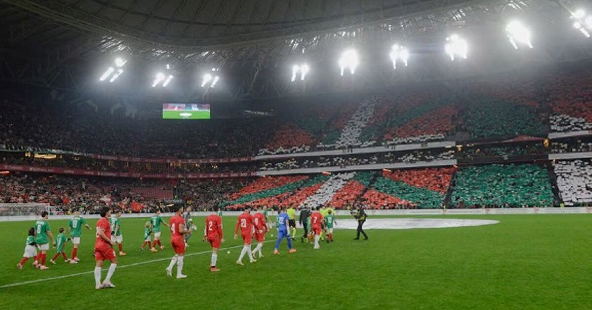 স্পেনের স্টেডিয়ামে ফিলিস্তিনের পক্ষে ৫০ হাজার দর্শকের উল্লাস