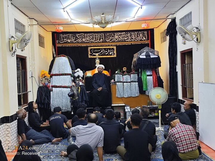 میانمار کے شہر پیاے میں حضرت فاطمہ زہراؑ کی یاد میں شیعیان کی پرسوز محفلِ عزا