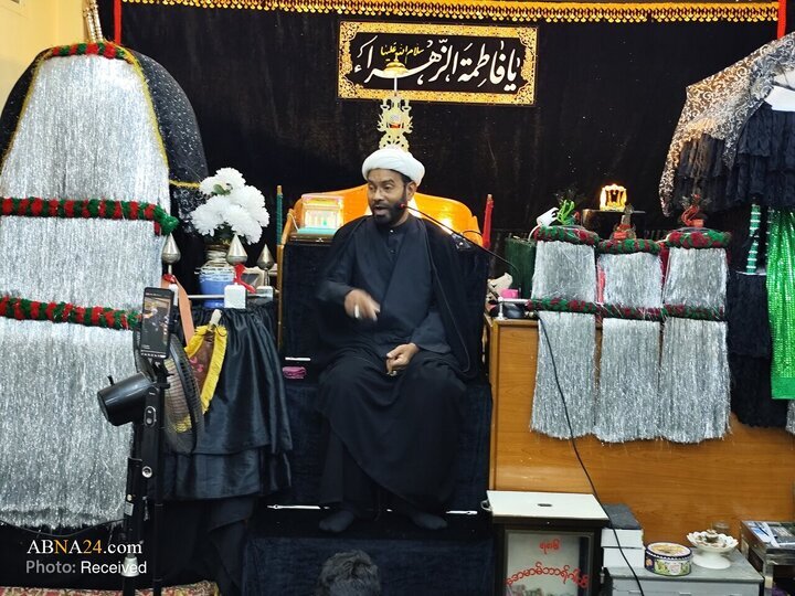میانمار کے شہر پیاے میں حضرت فاطمہ زہراؑ کی یاد میں شیعیان کی پرسوز محفلِ عزا