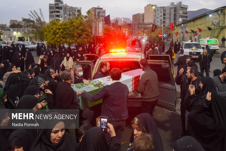 Photos: Funeral of 10 unidentified martyrs in Iran's Karaj
