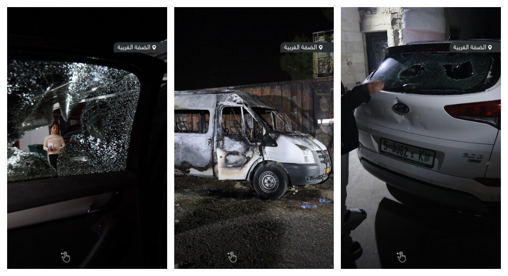 حمله شهرک‌نشینان به روستای در بیت‌لحم و به آتش‌کشیدن خانه‌ها و خودروهای فلسطینیان + عکس